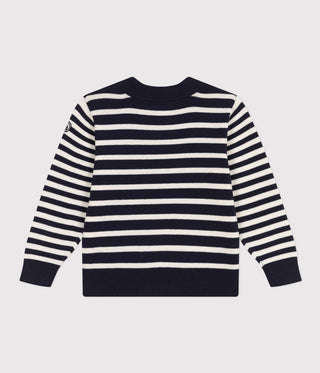 Children's Striped Wool And Cotton Pullover