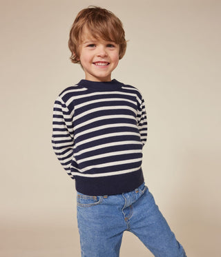 Children's Striped Wool And Cotton Pullover