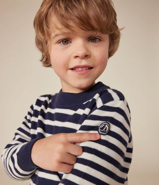 Children's Striped Wool And Cotton Pullover