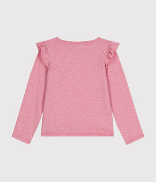 Girls' Long-Sleeved Rib Knit T-Shirt