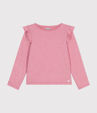 Girls' Long-Sleeved Rib Knit T-Shirt