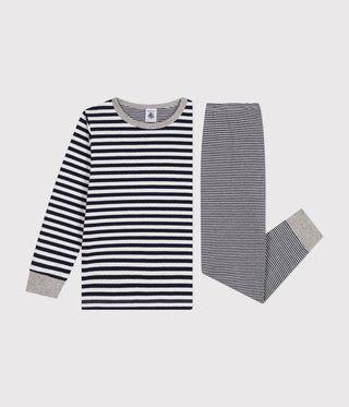 Children's Stripy Long-Sleeved Cotton Pyjamas