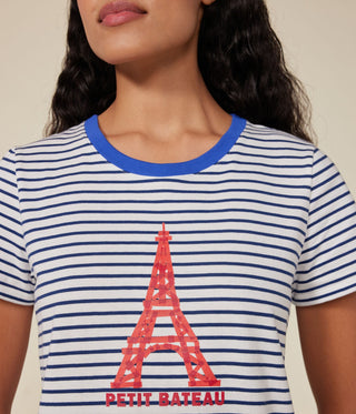 Women's Paris Printed The Straight Round-Neck Cotton T-Shirt