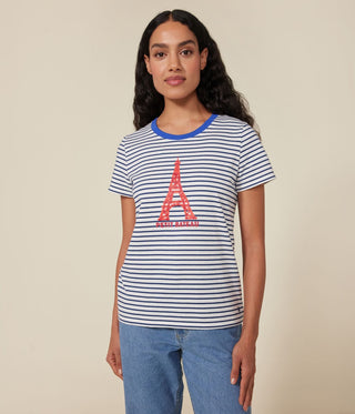 Women's Paris Printed The Straight Round-Neck Cotton T-Shirt