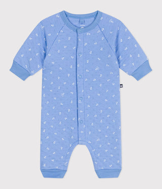 Babies' Anchor Print Cotton Playsuit With A Collar