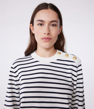 Women's Striped Cotton Sailor-Striped Jumper