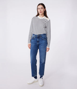 Women's Striped Cotton Sailor-Striped Jumper