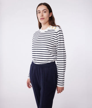 Women's Striped Cotton Sailor-Striped Jumper