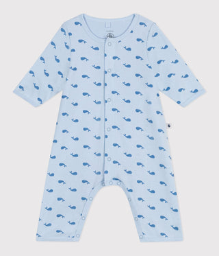 Babies' Footless Whale-Patterned Cotton Bodyjama