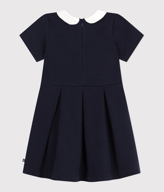 Girl's Short-Sleeved Plain Cotton Dress