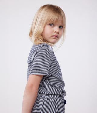 Children's Cotton Pyjamas with Short Sleeves and Wide Stripy Legs