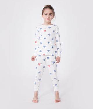 Children's Heart Print Long-Sleeved Cotton Pyjamas