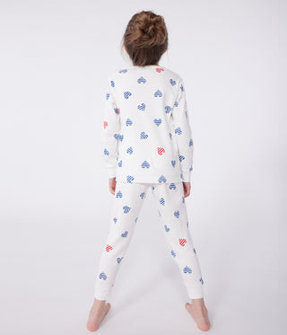 Children's Heart Print Long-Sleeved Cotton Pyjamas