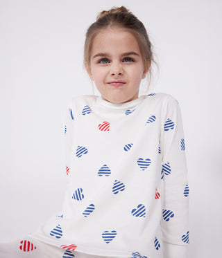 Children's Heart Print Long-Sleeved Cotton Pyjamas