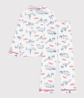 Children's Long-Sleeved Paris Print Cotton Pyjamas