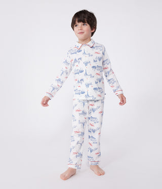 Children's Long-Sleeved Paris Print Cotton Pyjamas