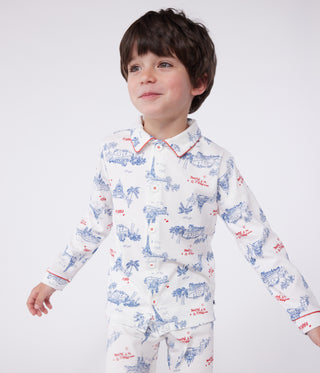 Children's Long-Sleeved Paris Print Cotton Pyjamas