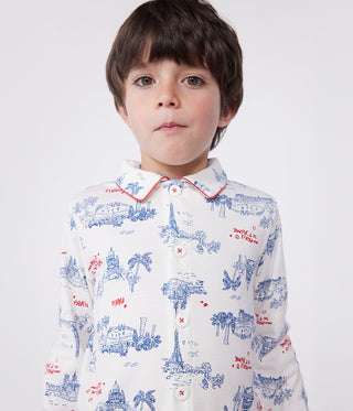 Children's Long-Sleeved Paris Print Cotton Pyjamas