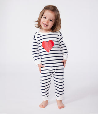 Babies' Heart Pattern Pyjamas In Cotton With No Poppers