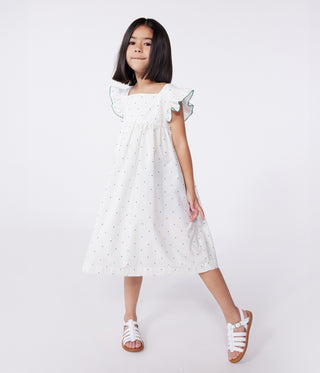 Children's Sleeveless Cotton Long Dress With Spots