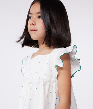 Children's Sleeveless Cotton Long Dress With Spots