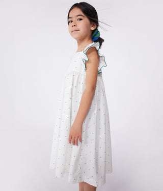 Children's Sleeveless Cotton Long Dress With Spots