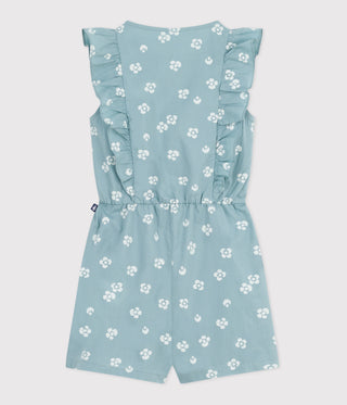 Children's Sleeveless Floral Cotton Jumpsuit