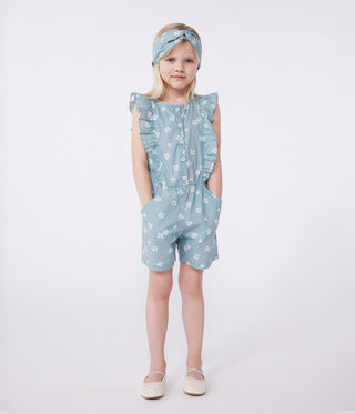 Children's Sleeveless Floral Cotton Jumpsuit