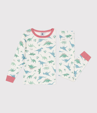 Children's Long-Sleeved Dinosaures Printed Cotton Pyjamas