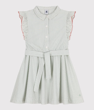 Girl's Sleeveless Stripy Cotton Dress