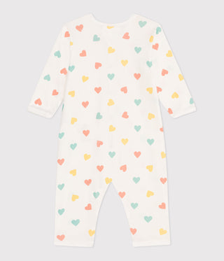 Babies' Heart Printed Cotton Footless Pyjama Suit