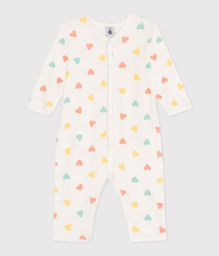 Babies' Heart Printed Cotton Footless Pyjama Suit