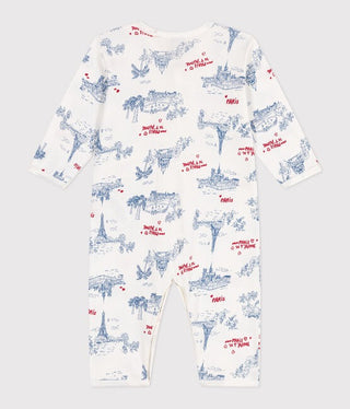 Babies' Footless Cotton Paris-Themed Pyjamas