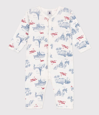 Babies' Footless Cotton Paris-Themed Pyjamas