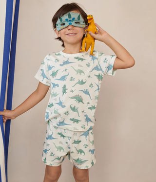 Children's Short-Sleeved Dinosaurs Print Fancy Dress Cotton Pyjamas