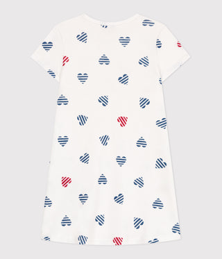 Girls' Stripy Heart Cotton Nightdress