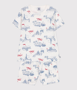 Children's Paris Print Short-Sleeved Cotton Pyjamas