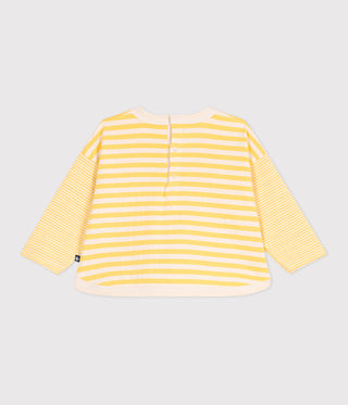 Babies' Long-Sleeved Stripy Cotton T-shirt