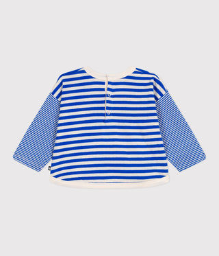 Babies' Long-Sleeved Stripy Cotton T-shirt