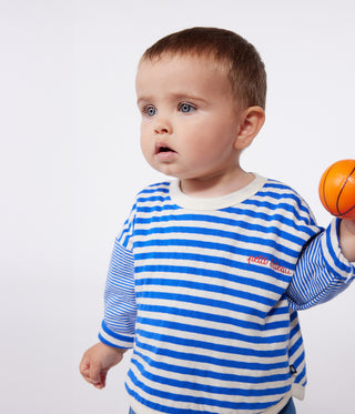 Babies' Long-Sleeved Stripy Cotton T-shirt