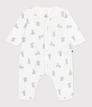 Babies' Rabbit Print Cotton Footless Pyjama Suit