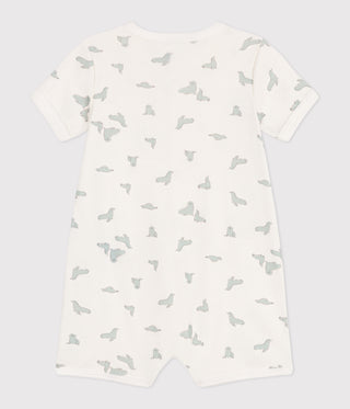 Babies' Seal Print Short Cotton Playsuit