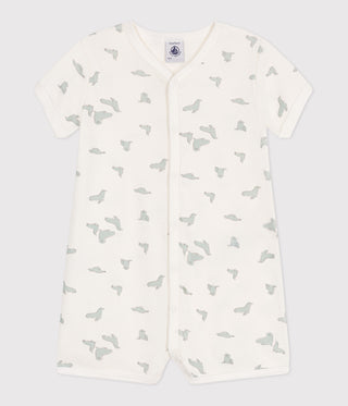 Babies' Seal Print Short Cotton Playsuit