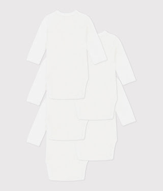 Babies' Long-Sleeved Wrapover Cotton Bodysuits - 5-Pack