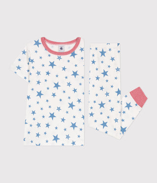 Children's Star Print Short-Sleeved Cotton Pyjamas