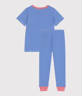 Children's Stripy Short-Sleeved Cotton Pyjamas