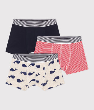 Boy's Whale Pattern Boxers - 3-Pack