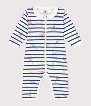 Babies' Paris-Themed Footless Cotton Pyjamas