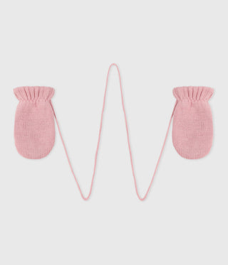 Babies' Knitted Mittens Lined in Polar Fleece 