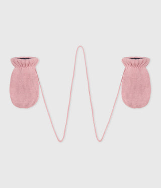 Babies' Knitted Mittens Lined in Polar Fleece 